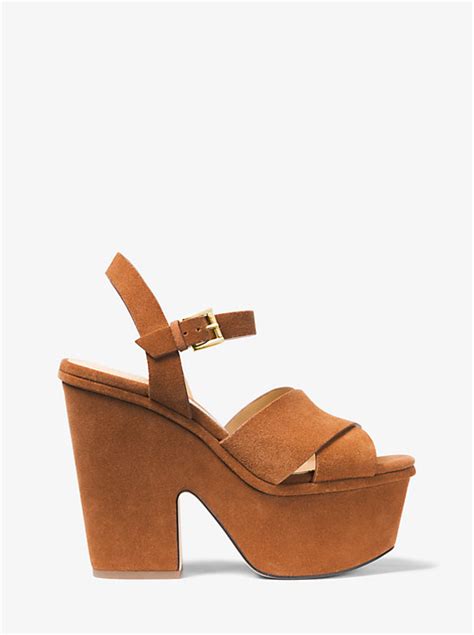 michael michael kors divia suede platform sandal|Michael Kors Divia Platform Sandals .